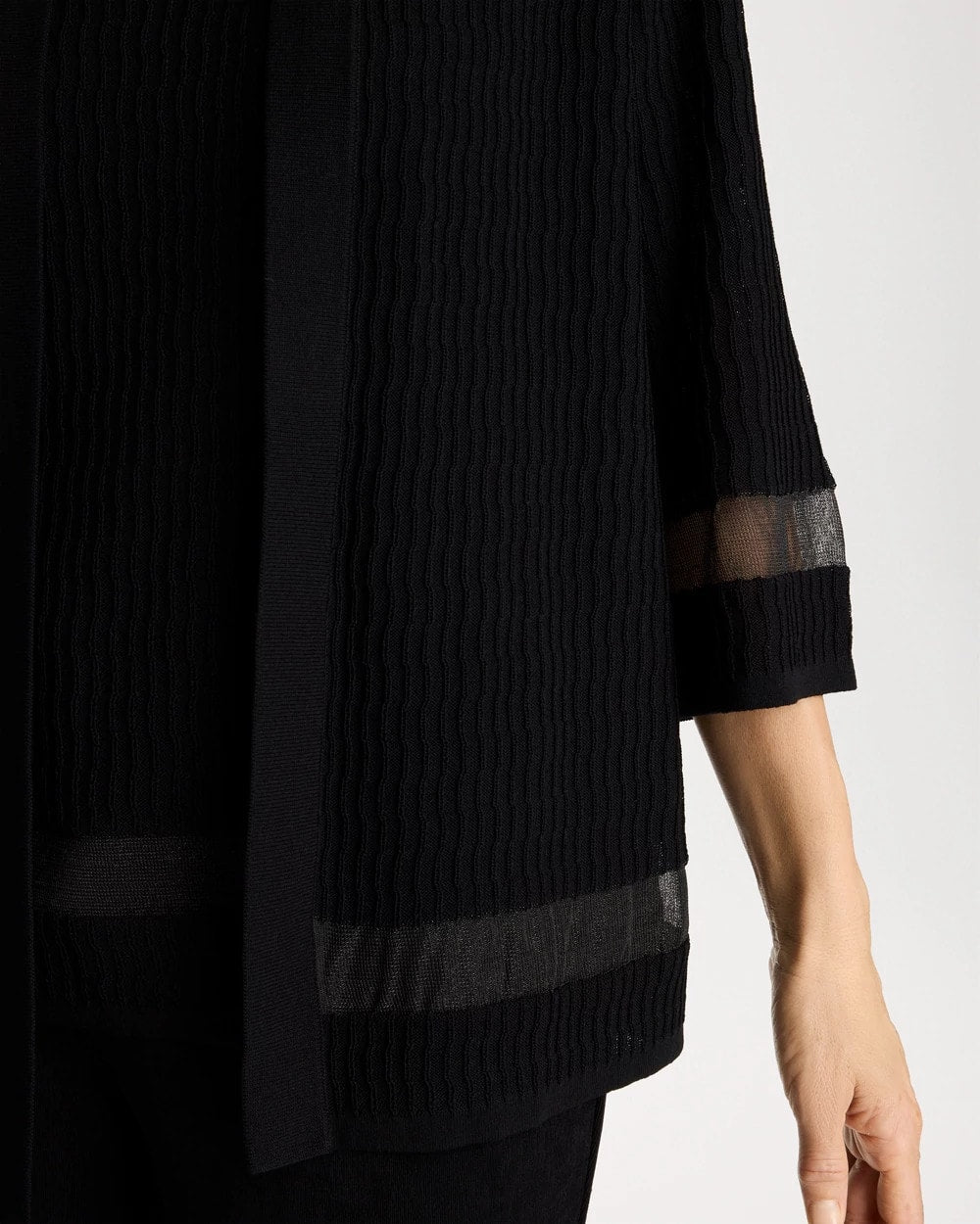 Chico's Latest - Travelers™ Sheer Stripe Cardigan Travelers Black