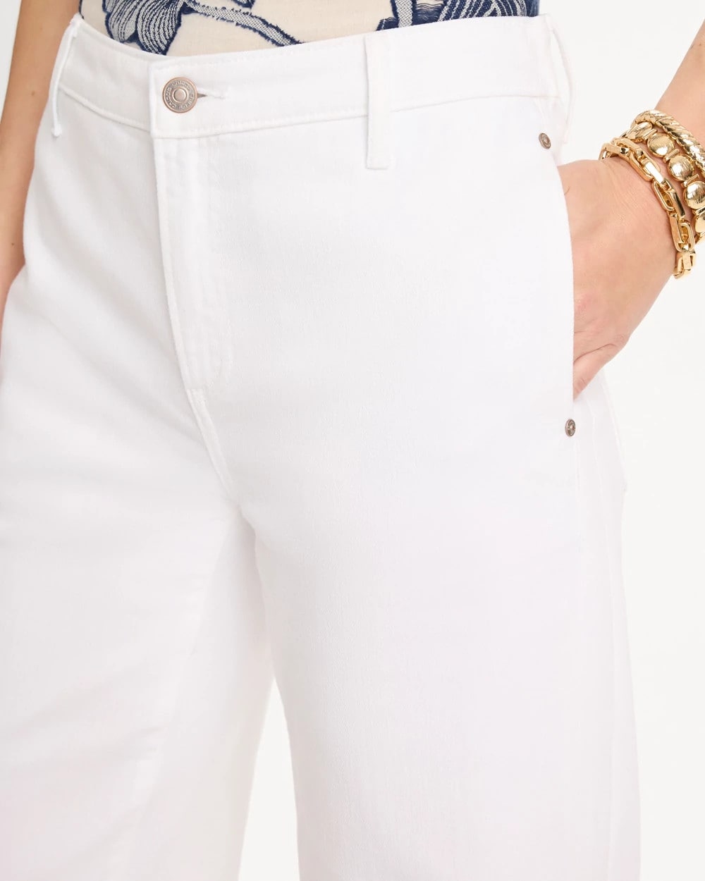 Chico's Smart Buy - Straight Crop White Trouser Jeans Alabaster