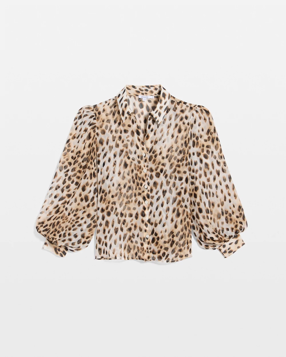 Chico's Exclusive - Georgette Animal Print Blouse Black