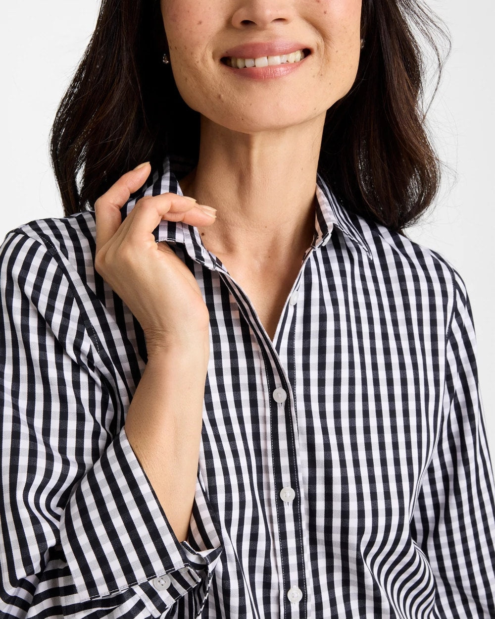 Chico's Hot Sale - No Iron™ Stretch Gingham Shirt Black