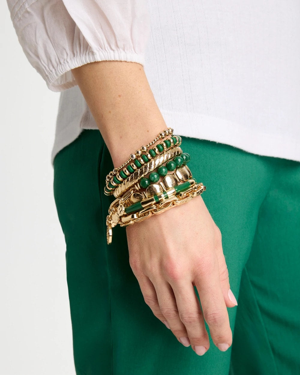 Chico's Best Price - Green Enamel Hinge Bangle Green