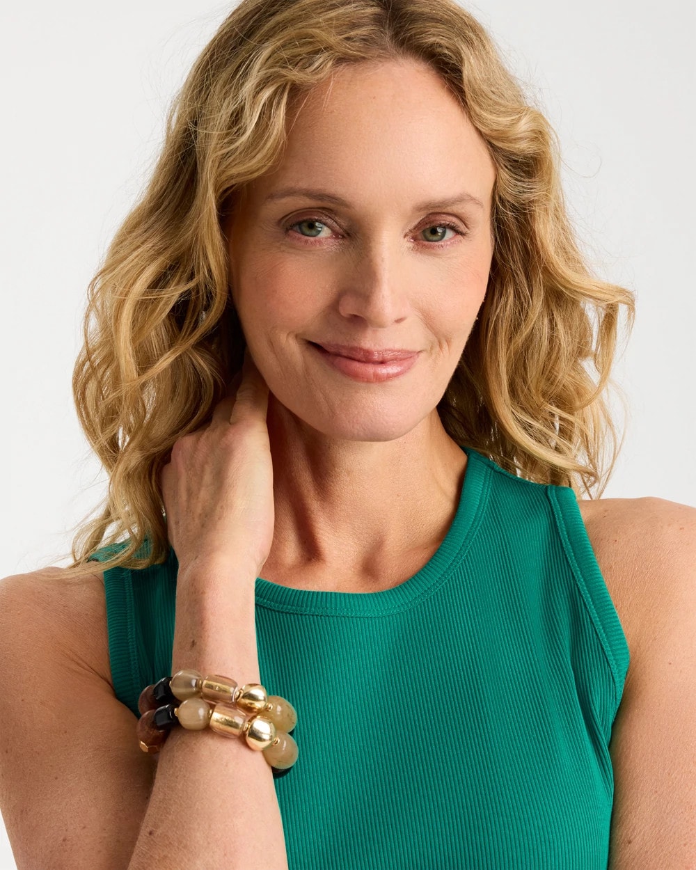 Chico's Special Offer - High Neck Rib Tank Topanga Green