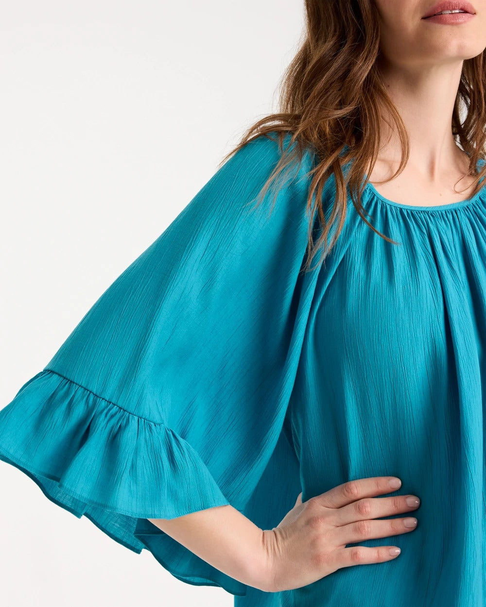 Chico's Smart Buy - Georgette Swing Blouse Lagoon Blue