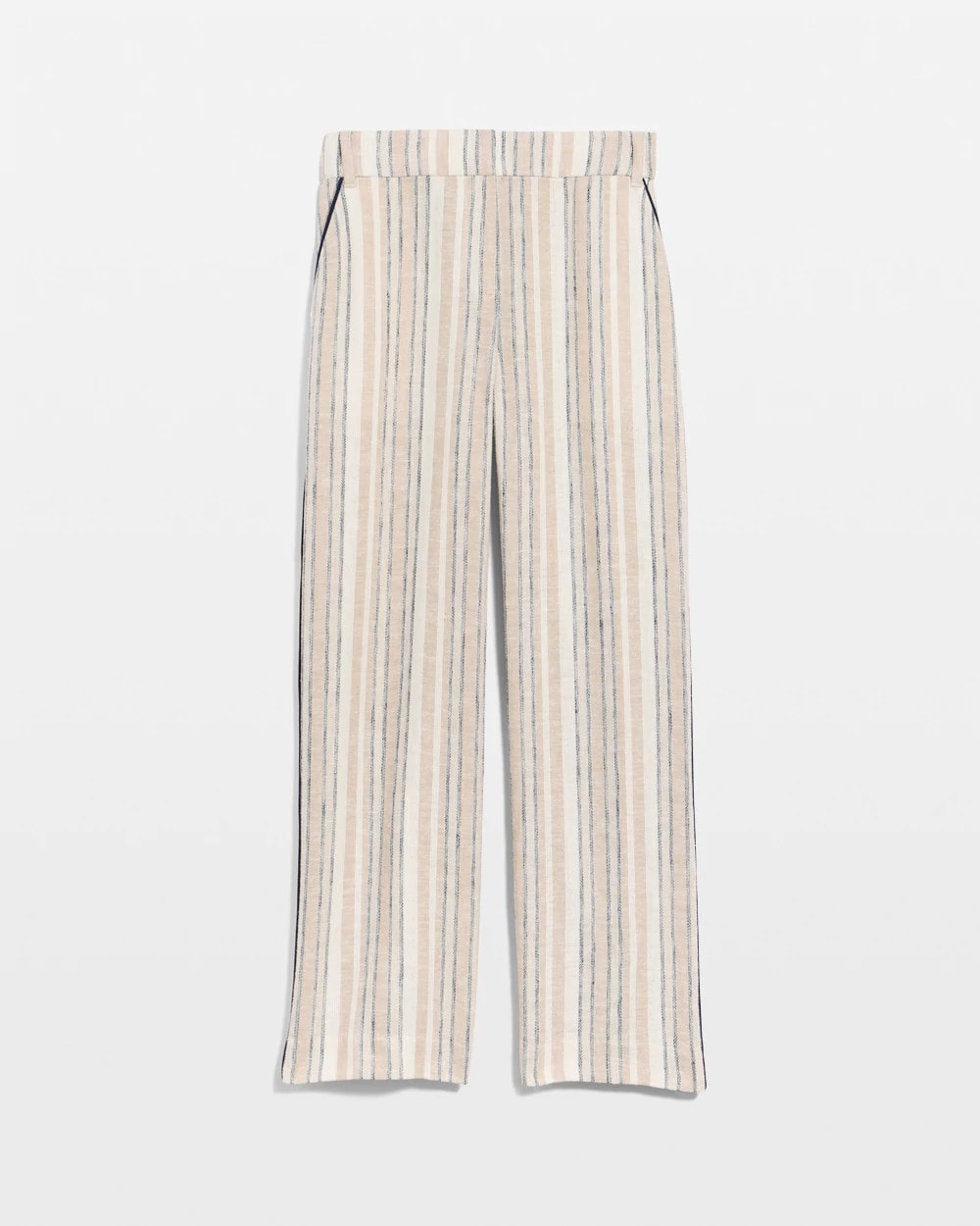 Chico's Featured - Striped Piped Linen Fly Front Pants Neutral