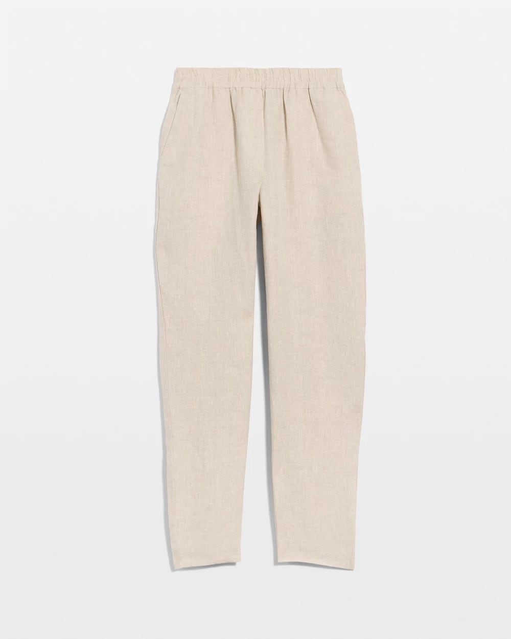 Chico's Hot Sale - Linen Straight Tapered Ankle Pants Oatmeal