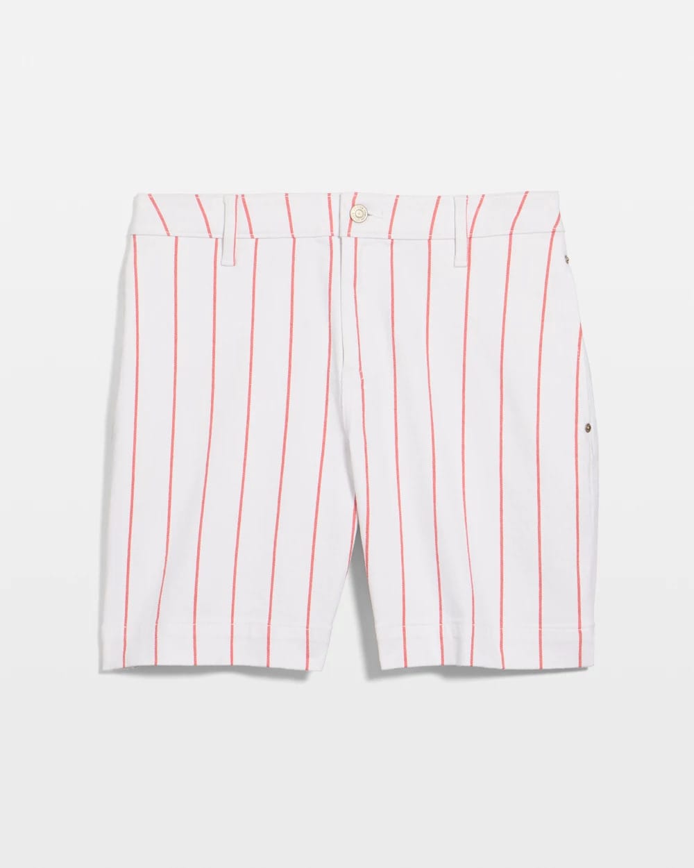 Chico's Top Pick - Striped Rivet Denim Trouser Shorts Calypso Coral