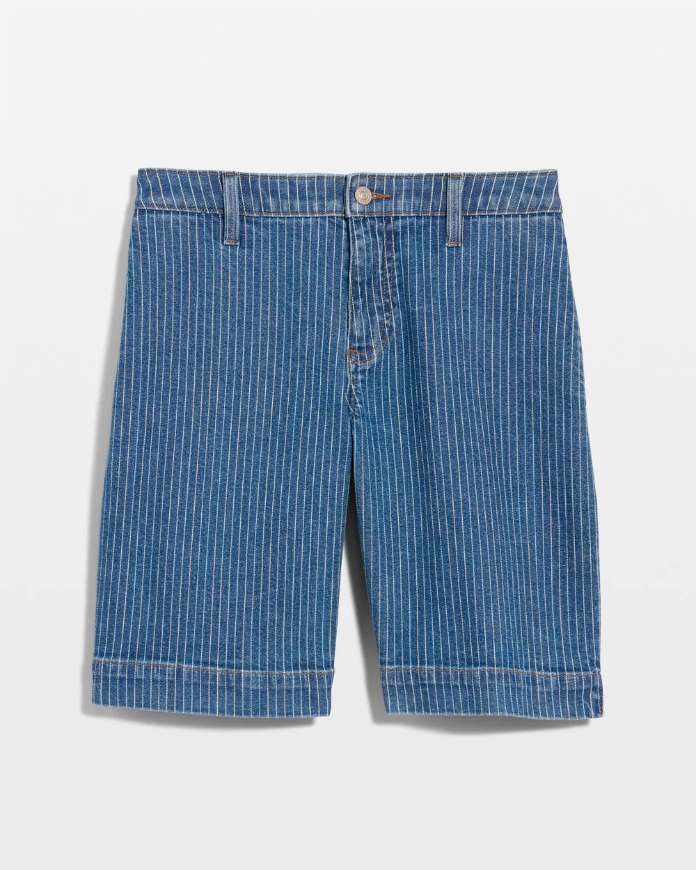 Chico's Top Pick - Striped Denim Trouser Shorts Indigo