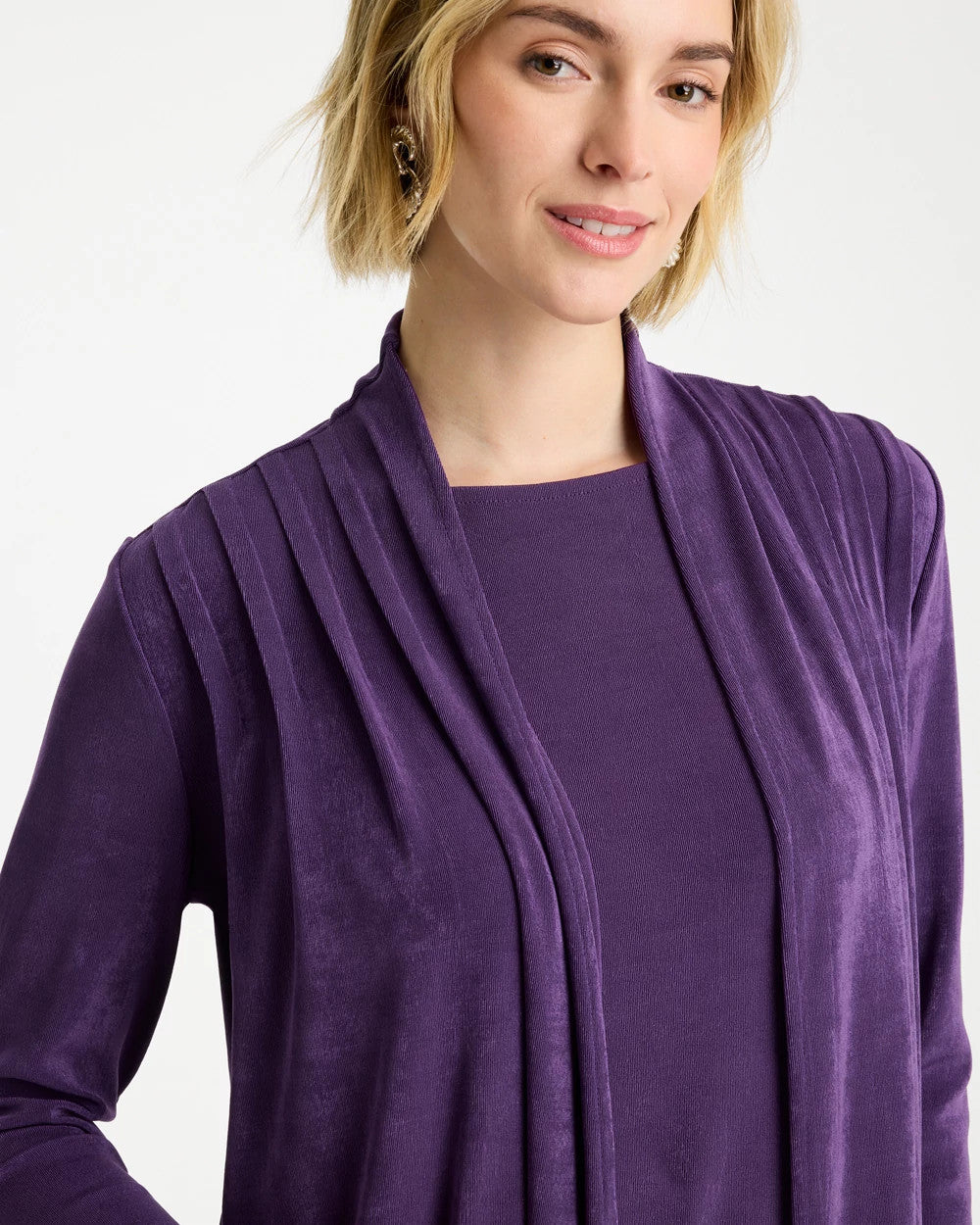 Chico's Smart Buy - Travelers™ Pleat Front Jacket Rich Amethyst