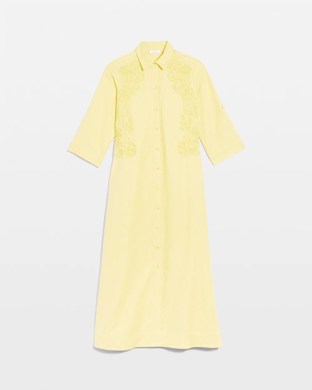 Chico's Value - Embellished Linen-Cotton Shirtdress Golden Haze
