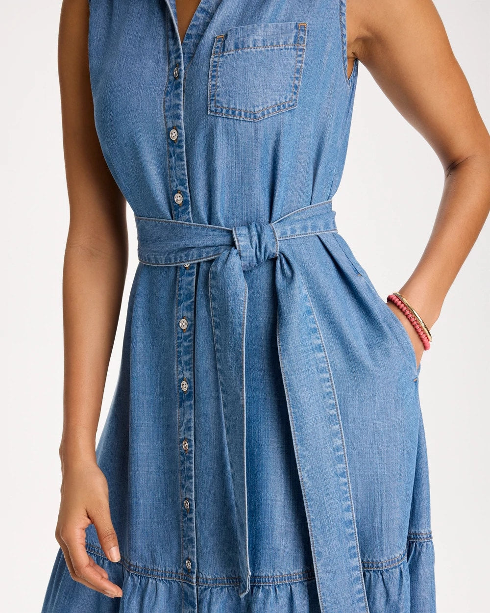 Chico's Essential - Twill Denim Belted Shirtdress Indigo