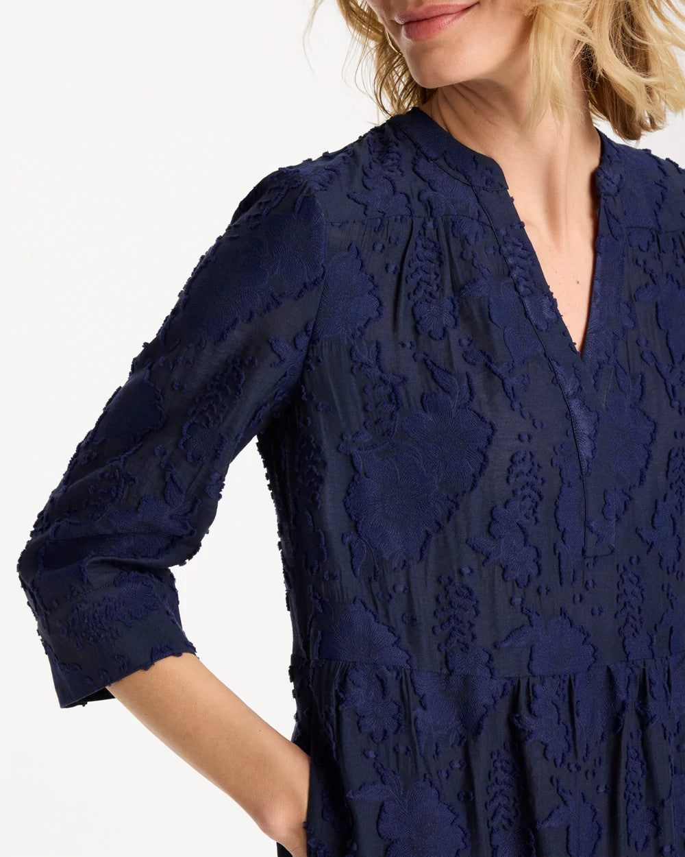 Chico's Latest - Tiered Lace Dress Passport Blue