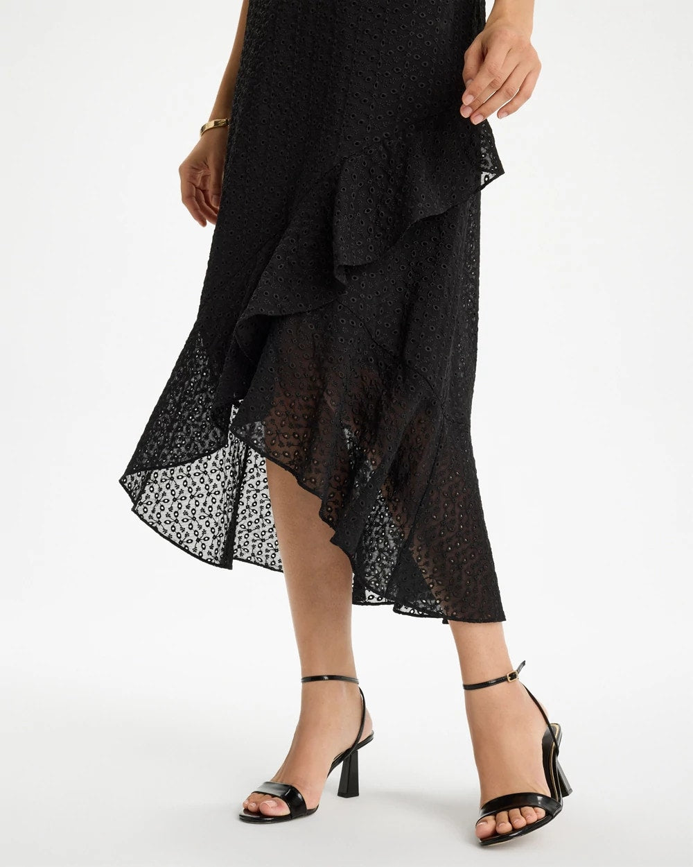 Chico's Best Price - Floral Surplice Ruffled Dress Black