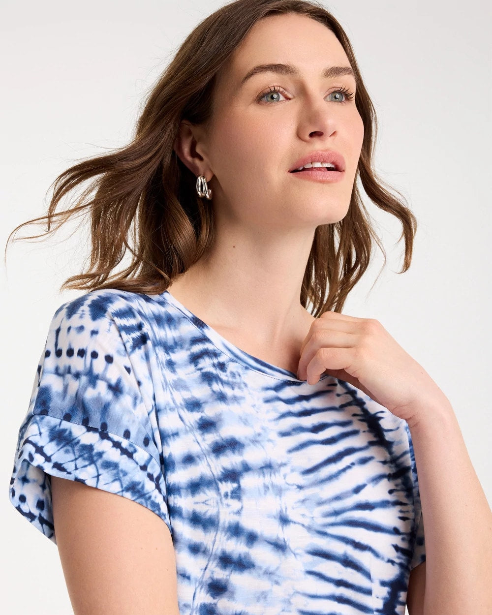 Chico's Special Offer - Zenergy® Tie-Dye Drop Shoulder Tee Passport Blue