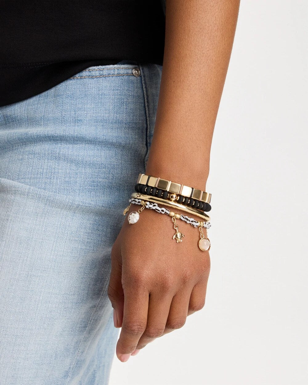 Chico's Best Price - Beachy Charm Stretch Bracelet Black