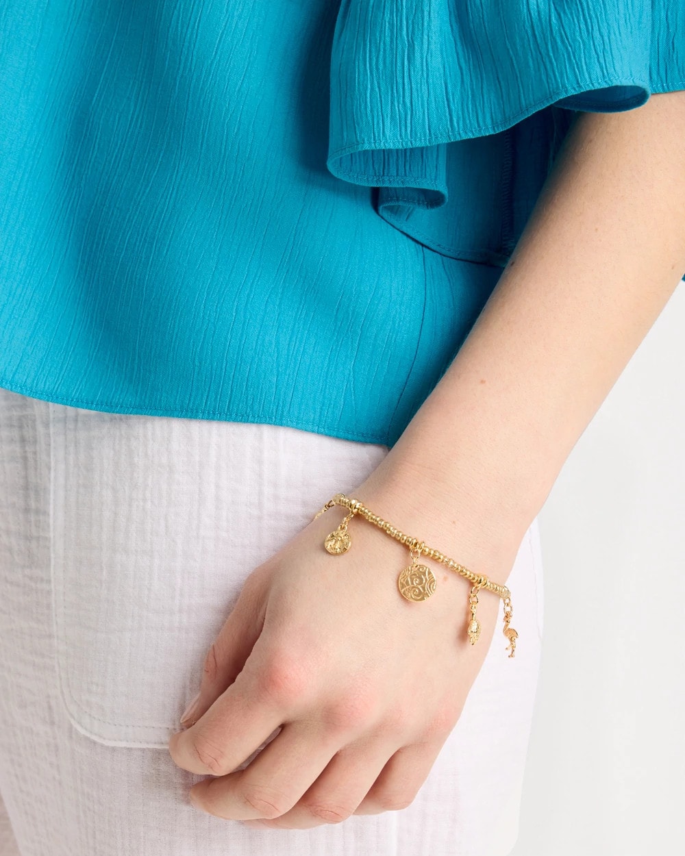 Chico's Top Pick - Goldtone Stretch Charm Bracelet Gold