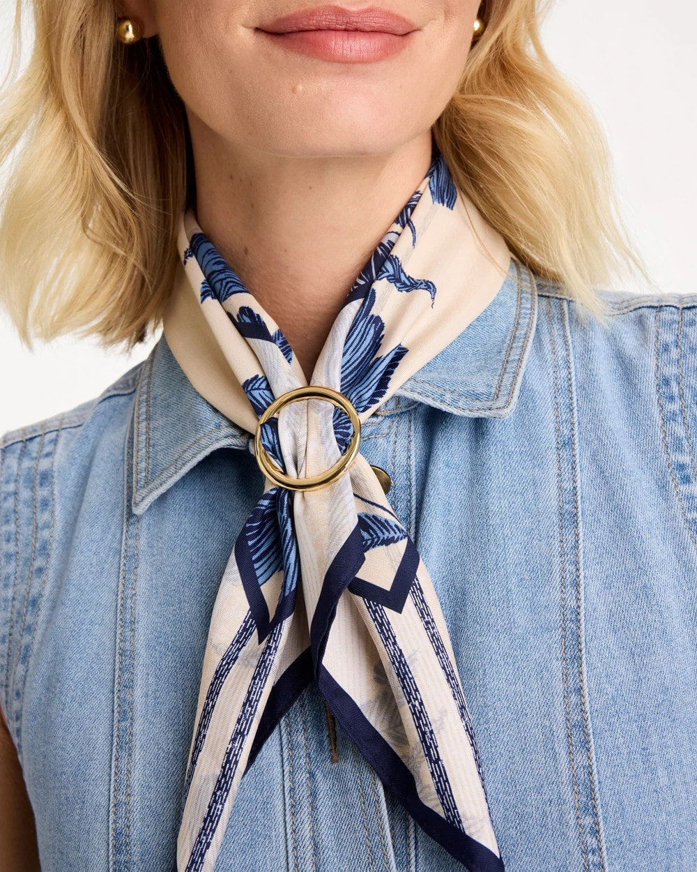Chico's Hot Sale - Golden Round Scarf Ring Gold