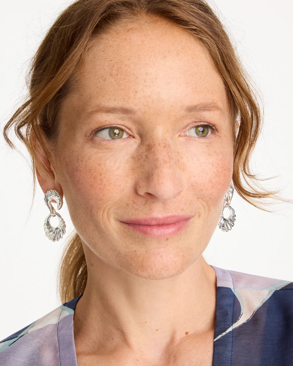 Chico's Customer Favorite - Silvertone Doorknocker Earrings Silver