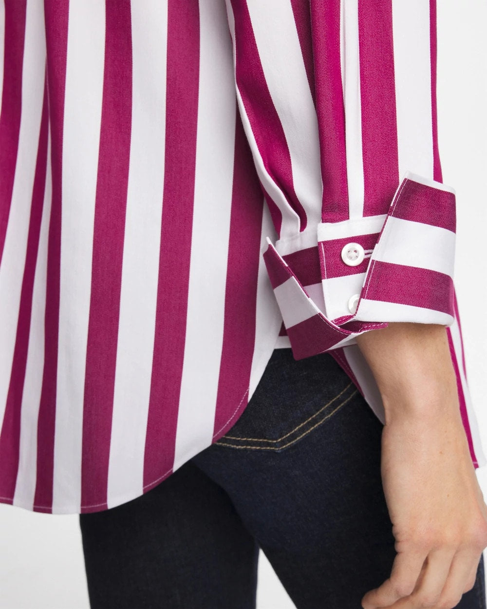 Chico's Trusted - No Iron™ Stretch Striped Shirt Gladiolus