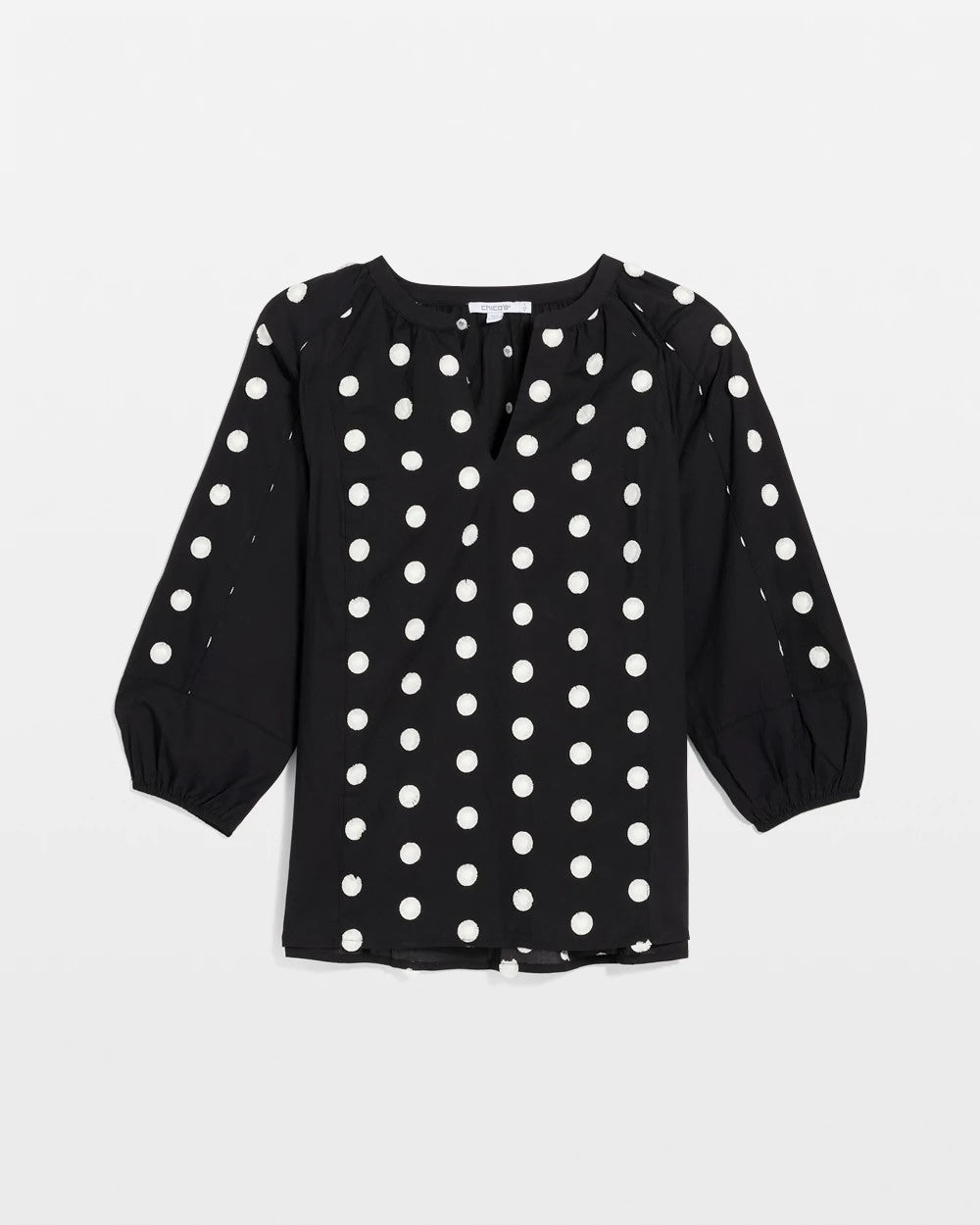 Chico's Deals - Textured Polka Dot Blouse Black