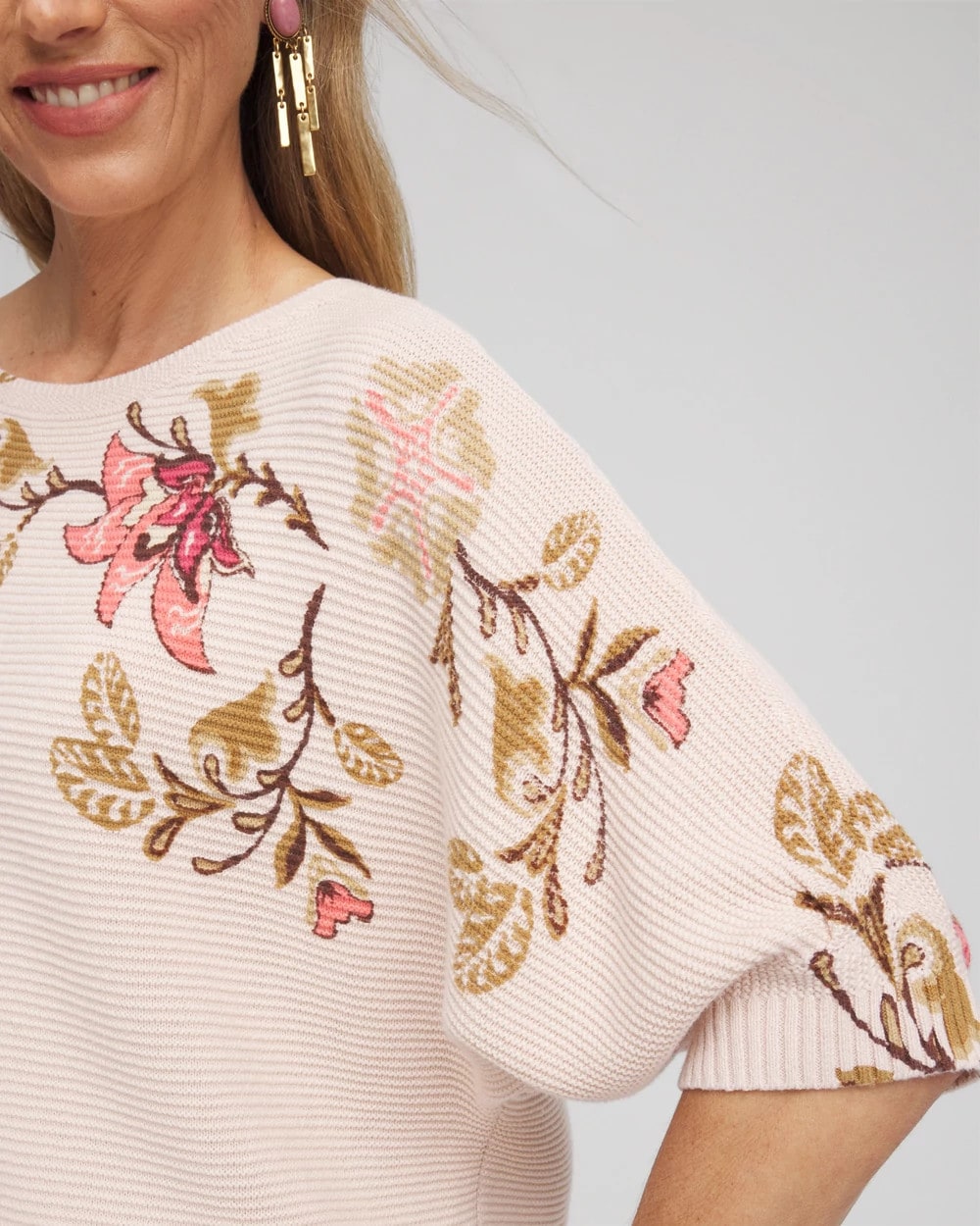 Chico's Special Offer - Ribbed Combed Cotton Sweater Multi