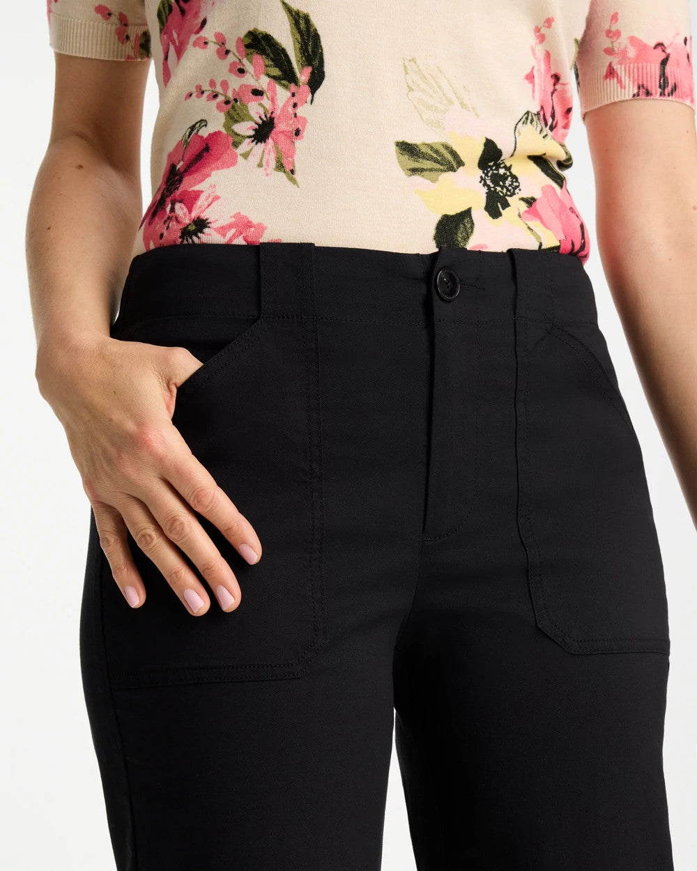 Chico's Classic - High Hem Straight Crop Pants Black