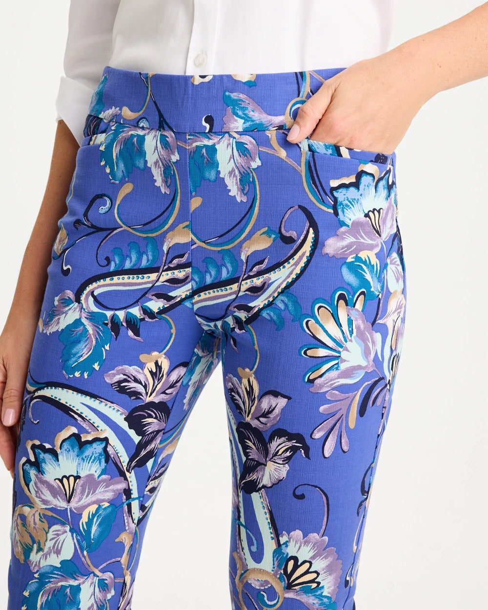 Chico's Top Pick - Brigitte™ Slim Mae Paisley Crop Pant Amparo Blue