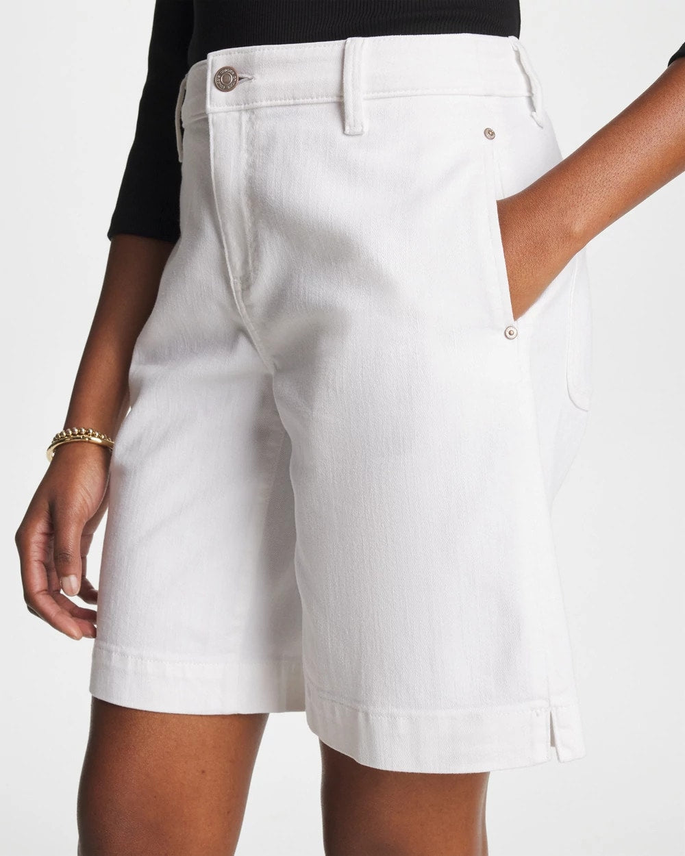 Chico's Trusted - Denim Trouser Shorts Alabaster