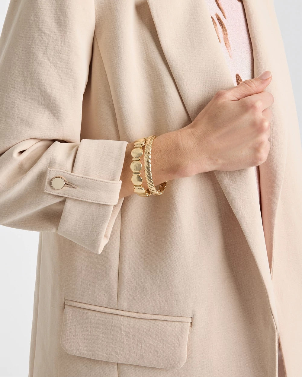 Chico's Signature - Boyfriend Crepe Blazer Pale Sand