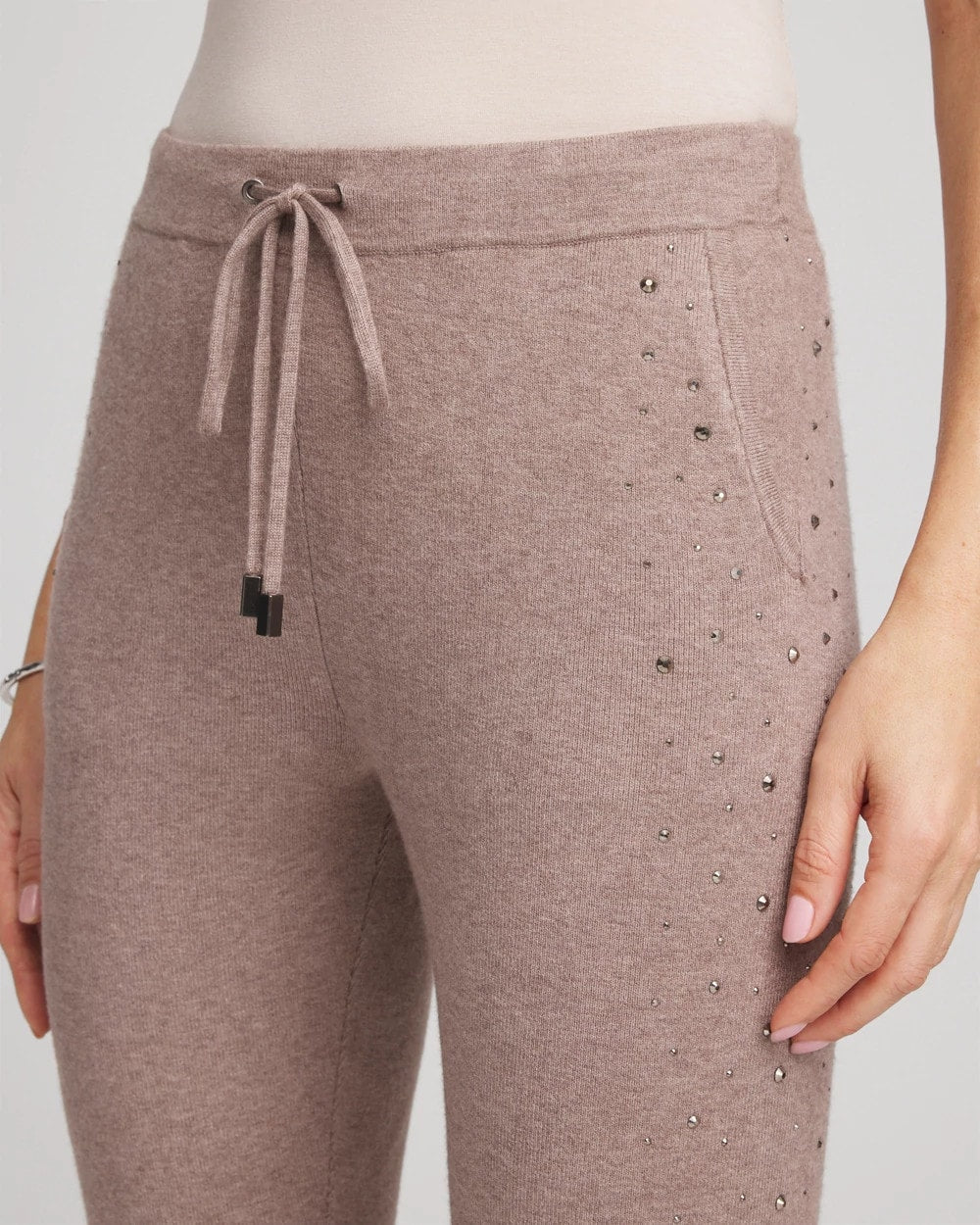 Chico's Premium - Zenergy® Luxe Rhinestone Ankle Pants Taupe Heather