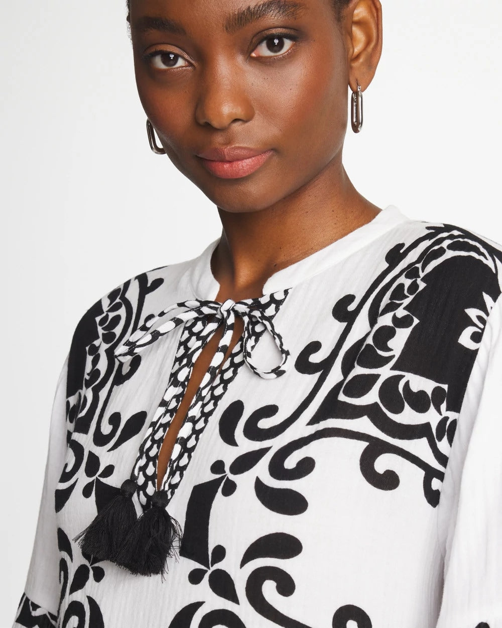 Chico's Hot Sale - Woven Printed Swim Cover-Up Dress Alabaster