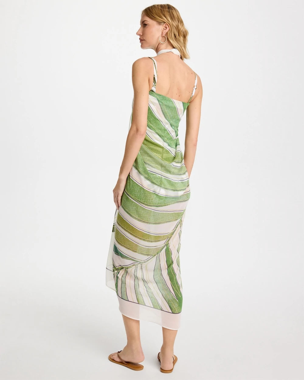 Chico's Popular - Gottex Willow Pareo Green Print