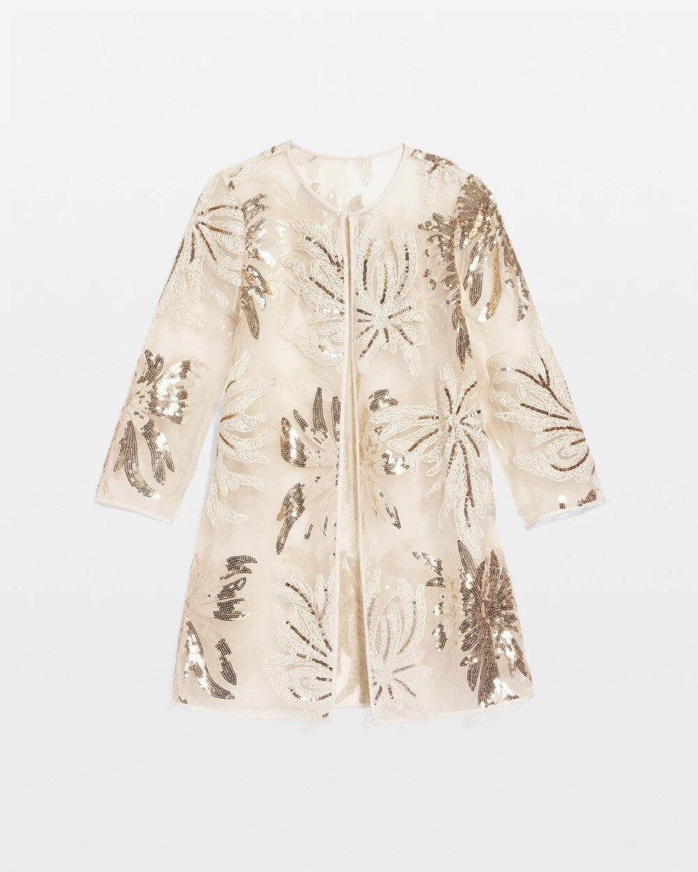 Chico's Classic - Travelers™ Collection Sequin-Mesh Jacket Modern Ecru