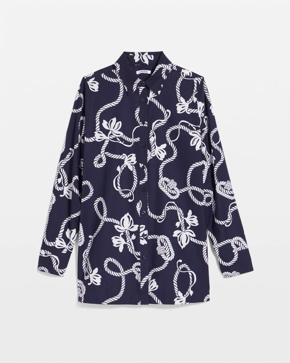 Chico's Discount - No Iron™ Rope Print Tunic Passport Blue