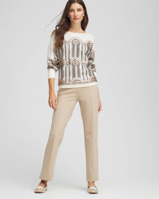 Chico's Best Seller - Juliet Straight Ankle Pants Taupe Heather