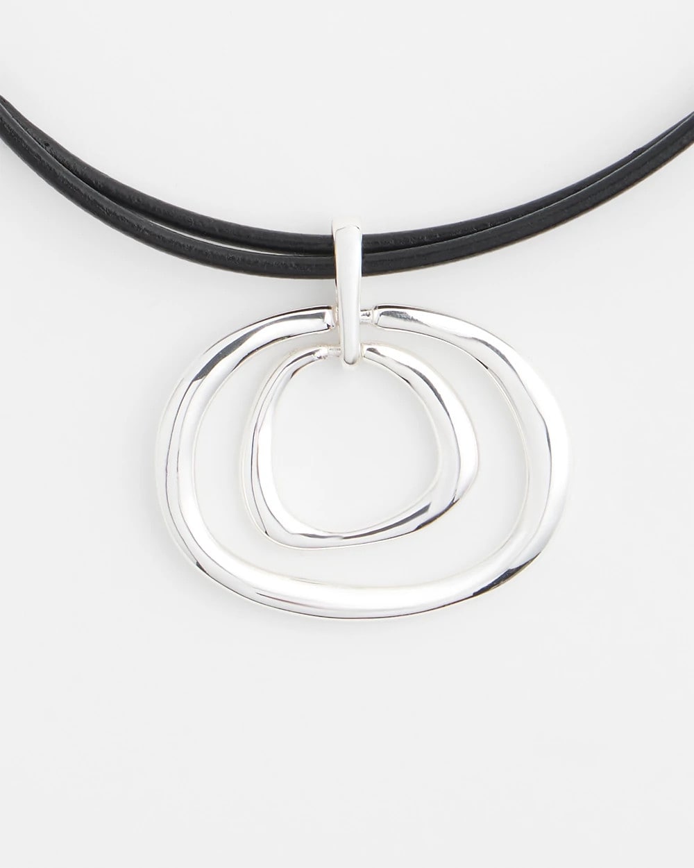 Chico's Sale - Silver Tone Rings Pendant Necklace Silver