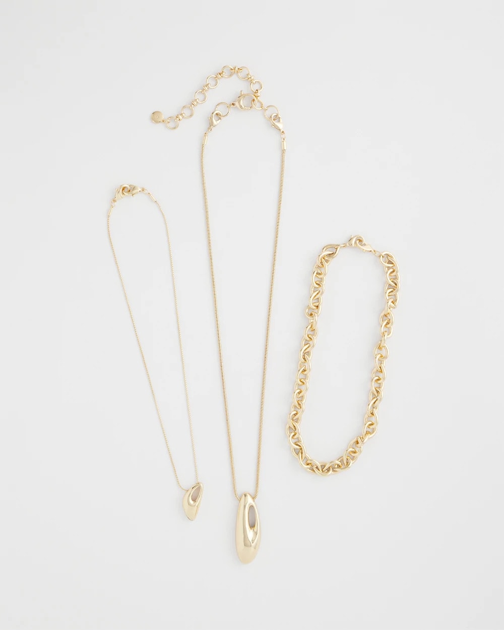 Chico's Discount - Convertible Three-Strand Pendant Necklace Gold
