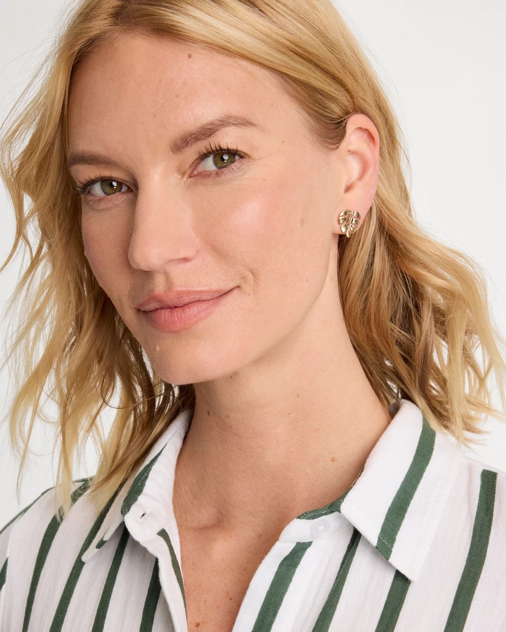 Chico's Latest - Palm Frond Stud Earrings Gold