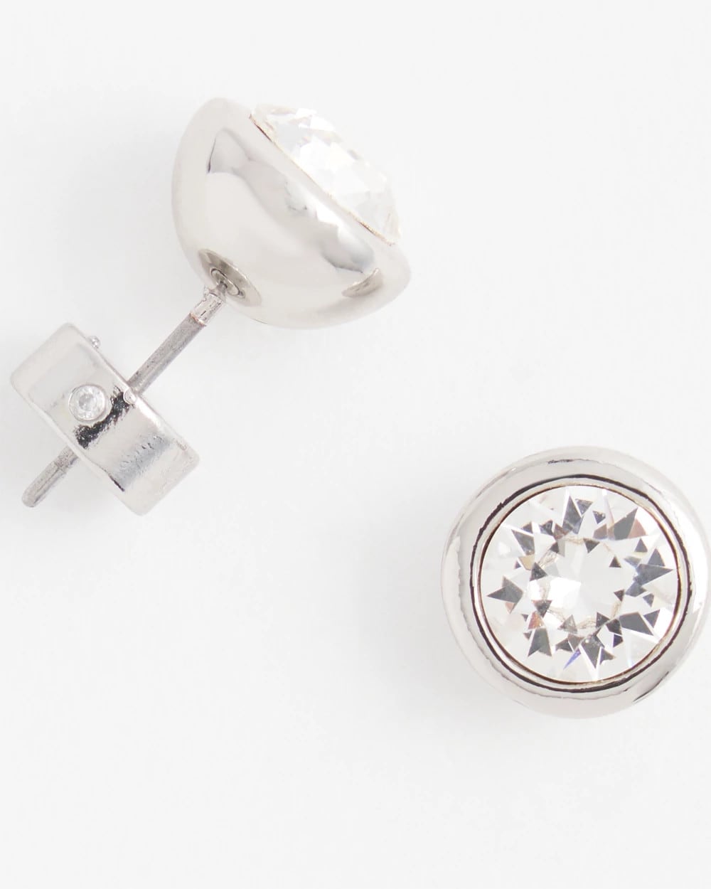 Chico's Top Pick - Silver Tone Crystal Stud Earrings Silver