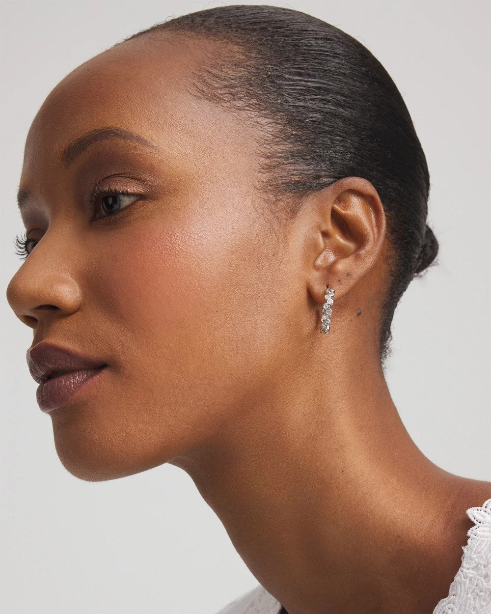Chico's Exclusive - No Droop® Silvertone Hoop Earrings Silver