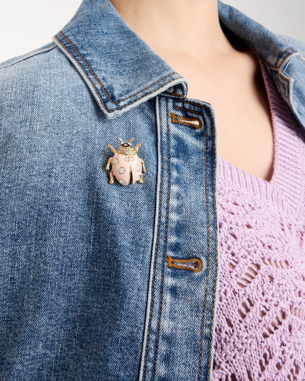 Chico's Exclusive - Lady Bug Brooch Pink
