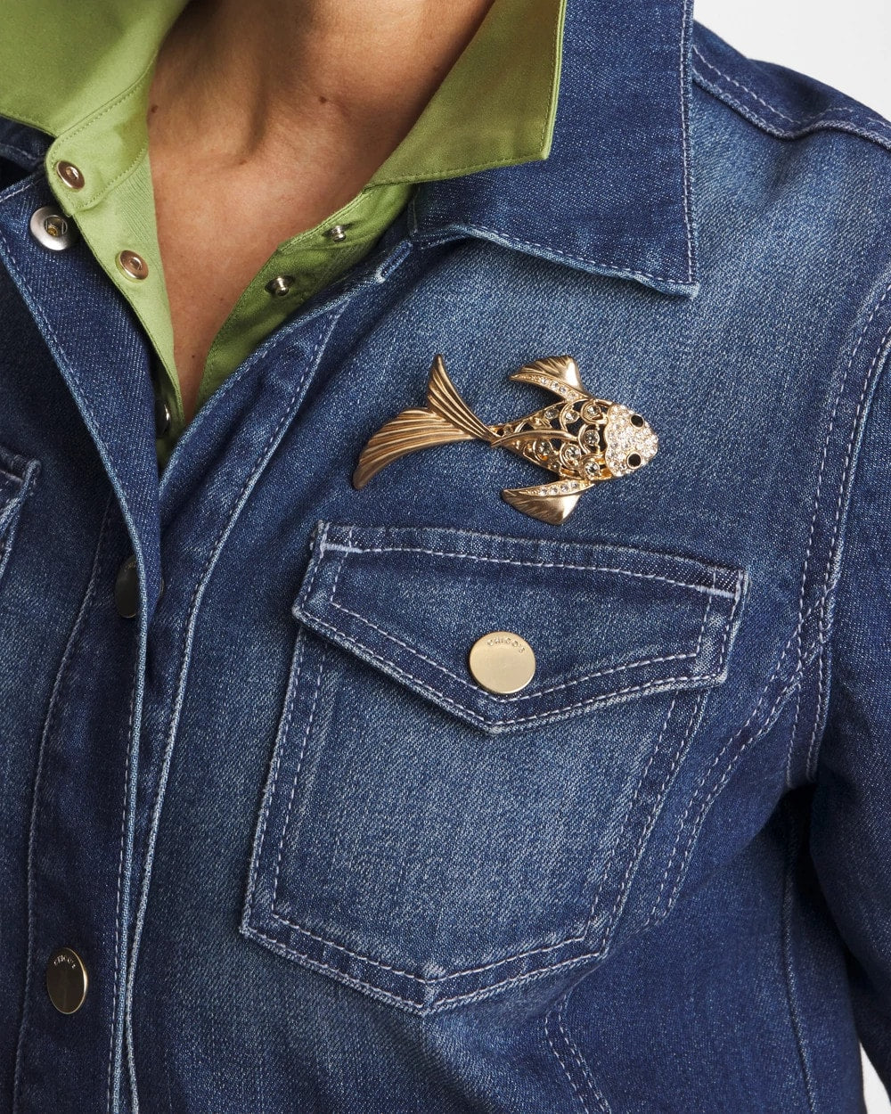 Chico's New - Koi Fish Brooch Gold
