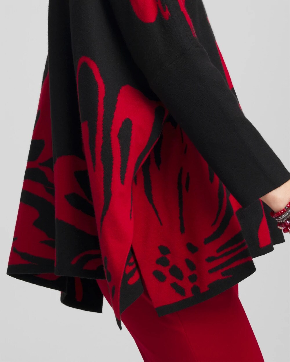 Chico's Essential - Floral Poncho Black