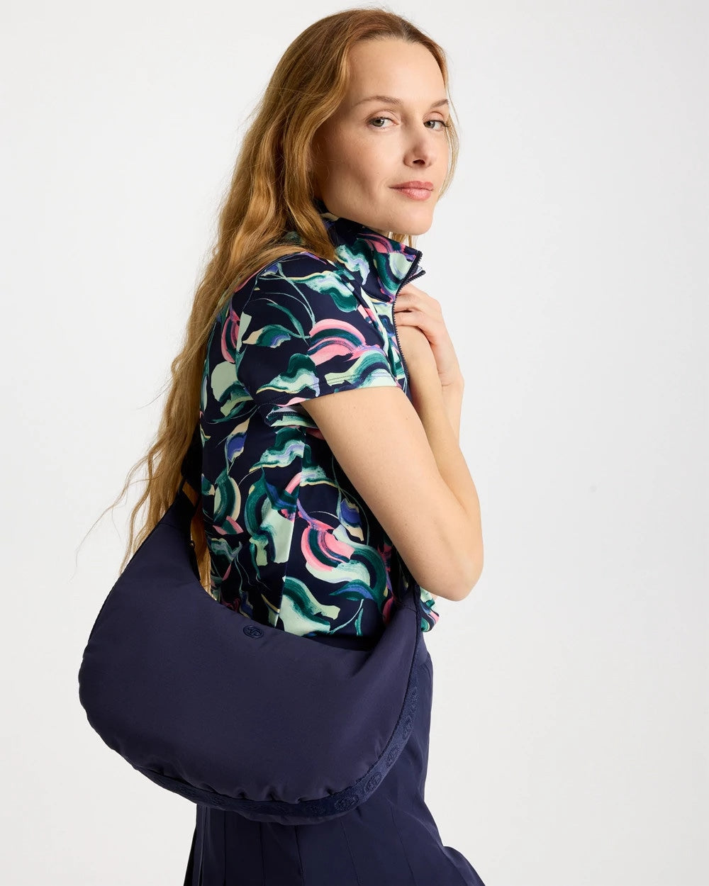 Chico's Value - Ripstop Crescent Crossbody Sling Bag Passport Blue