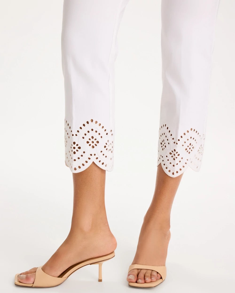 Chico's Best Price - Petite Brigitte™ Slim Scalloped Ankle Pants Alabaster