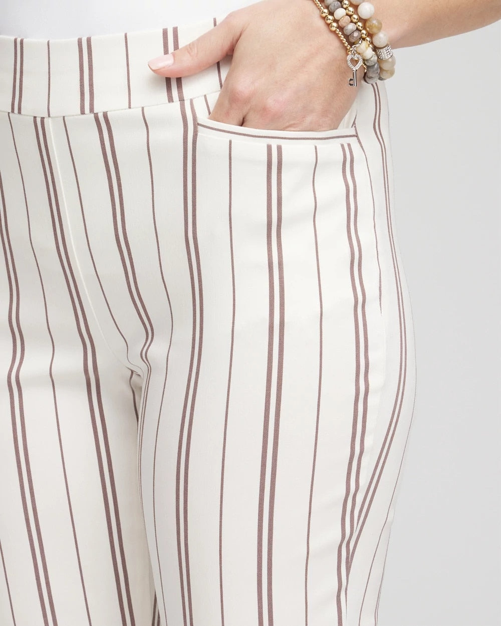 Chico's Recommended - Petite Brigitte™ Striped Ankle Pants Alabaster