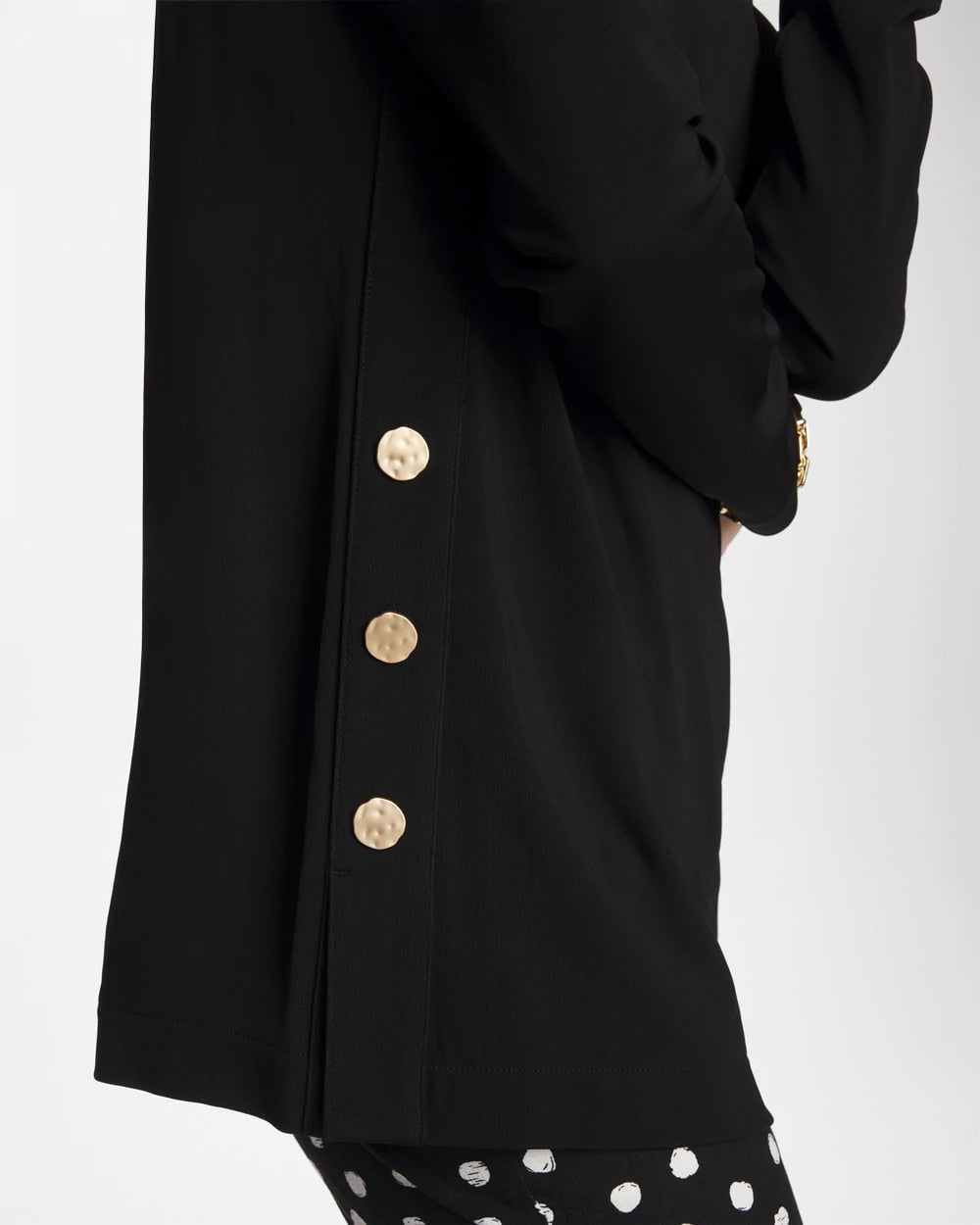 Chico's Great Value - Matte Jersey Button Tunic Black