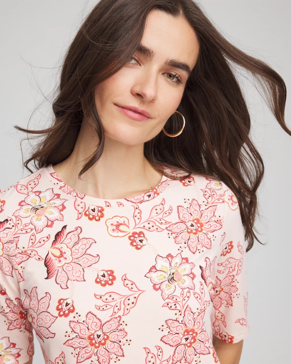 Chico's Deals - Elbow Sleeve Tee Siesta Rose
