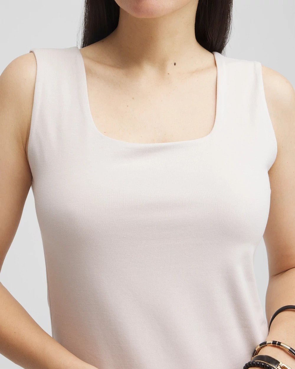 Chico's Deals - Contour Cotton™ Square Neck Tank Smokey Taupe