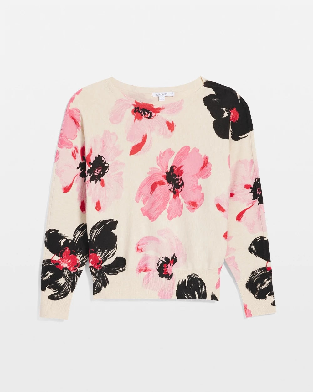 Chico's Classic - Printed Bateau Dolman Pullover Sweet Blossom