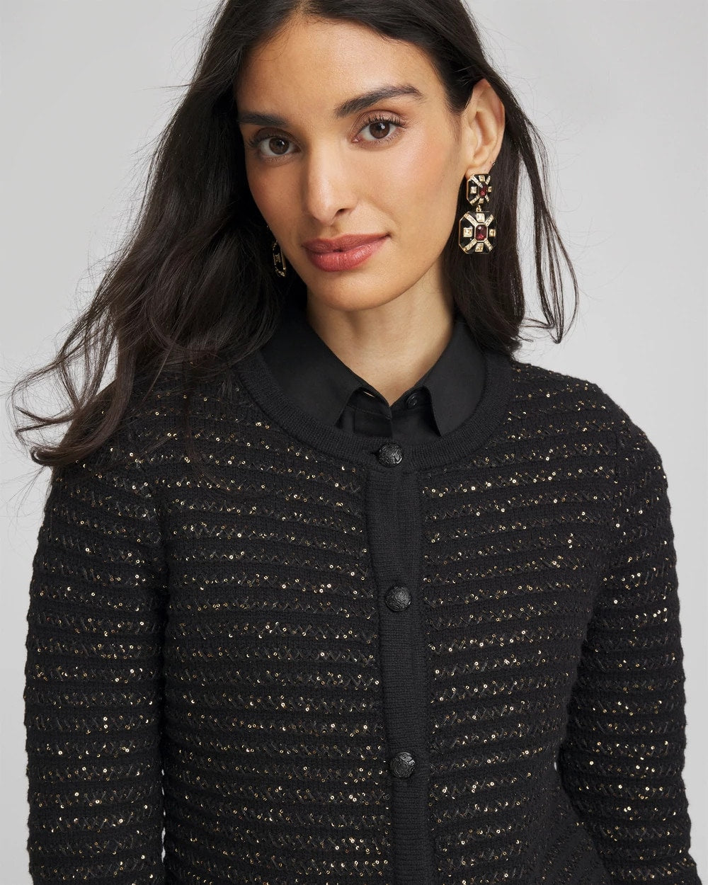 Chico's Deals - Shine Cropped Cardigan Black